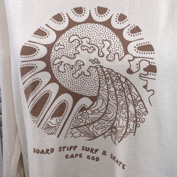 COASTAL CLASSICS Crewneck Sweatshirt Board Stiff Surf & Skate/Cape Cod Cream-M/L - Picture 2 of 3